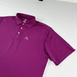 Rhoback Shirt Mens XL Red Blue Striped Golf Polo Stretch Performance Wicking